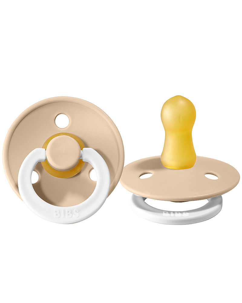 Made in Denmark BIBS Baby Pacifier Vanilla Night, 0-6 Months BPA-Free Natural Rubber 2-Pack